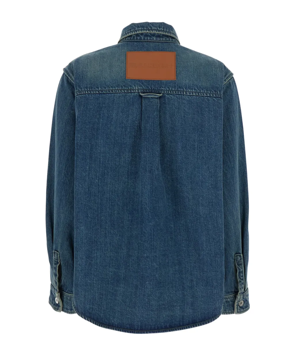 Logo Patch Bottoned Denim Shirt