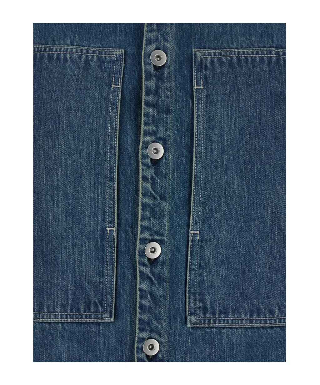 Logo Patch Bottoned Denim Shirt