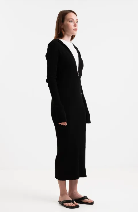 Hooded Knit Midi Dress