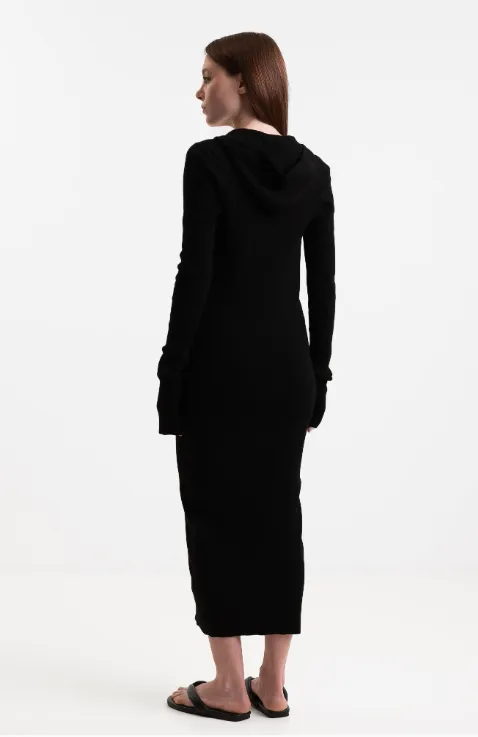 Hooded Knit Midi Dress
