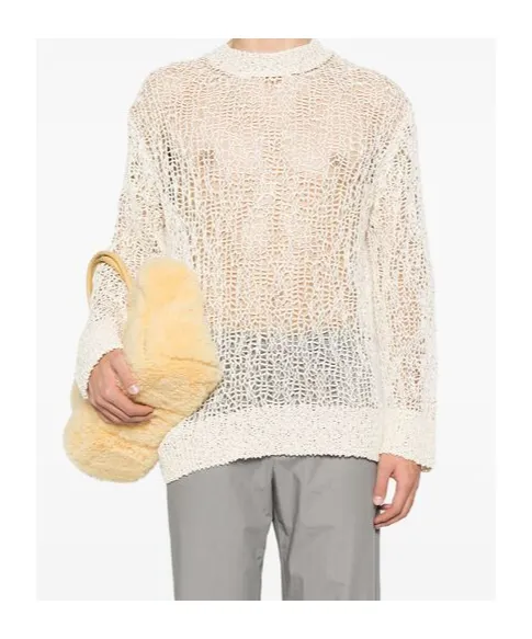 Open-Knit Crewneck Jumper