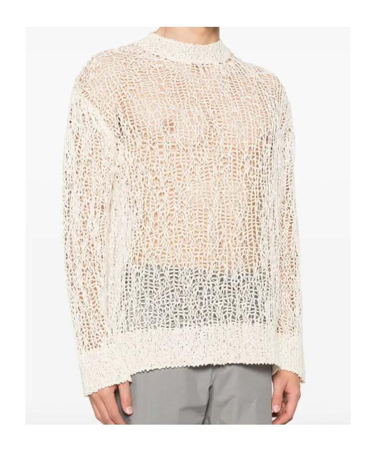 Open-Knit Crewneck Jumper