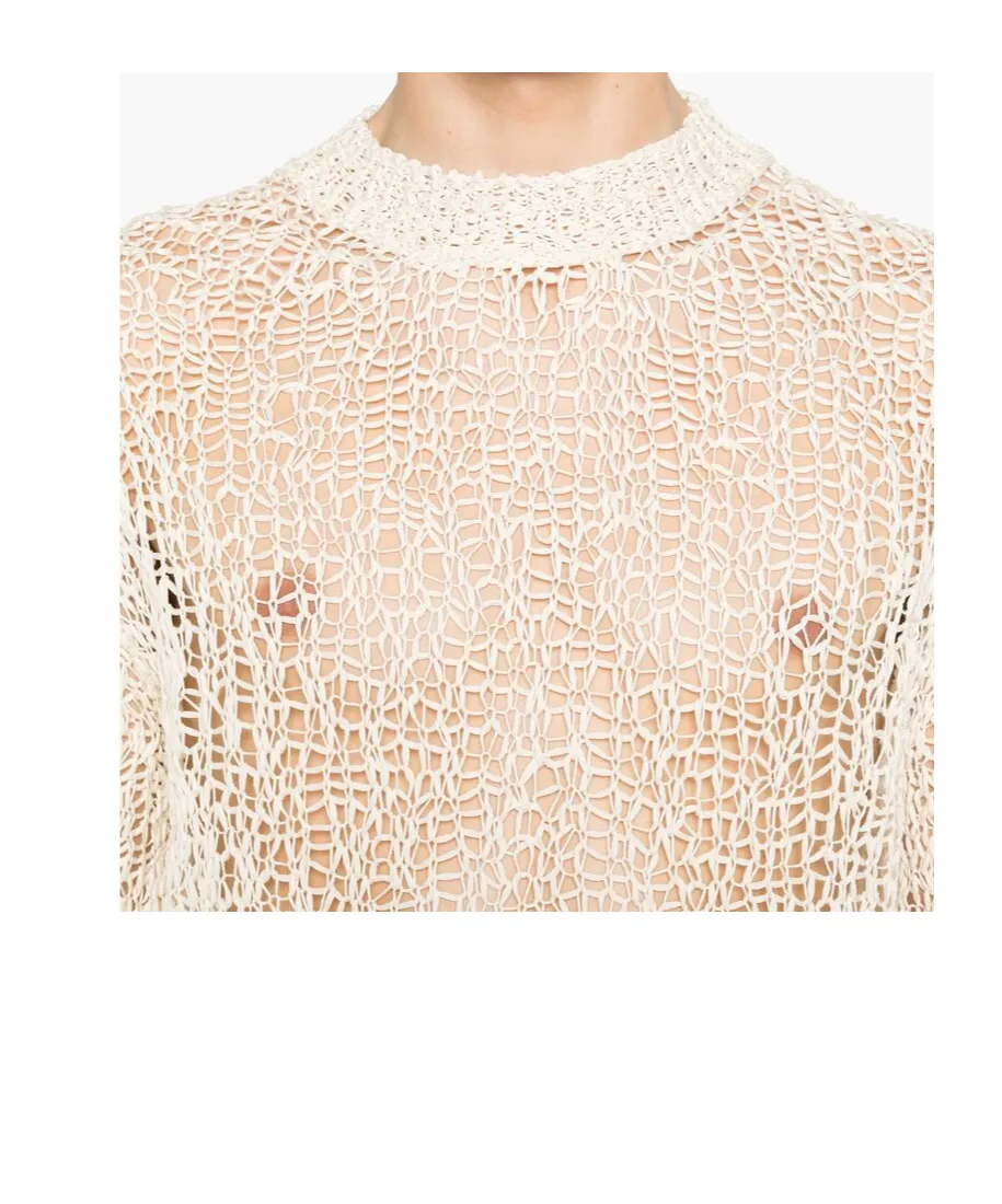 Open-Knit Crewneck Jumper