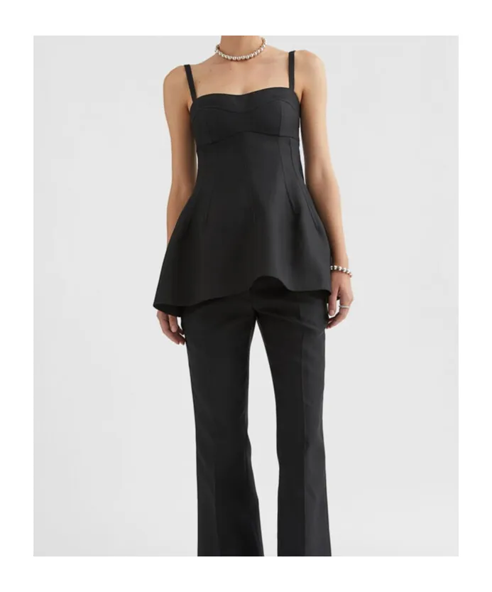Square Neck Sleeveless Bustier Top