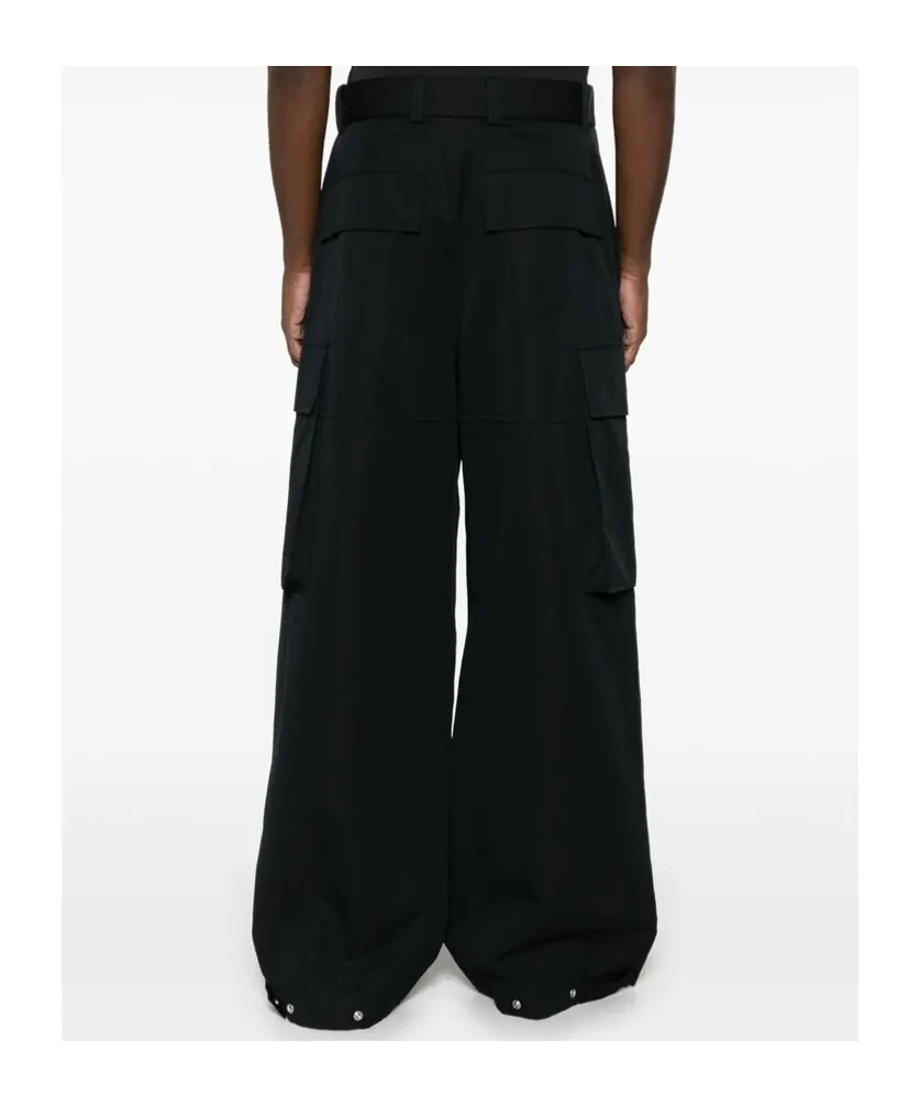 Belted Wide-Leg Cargo Pants