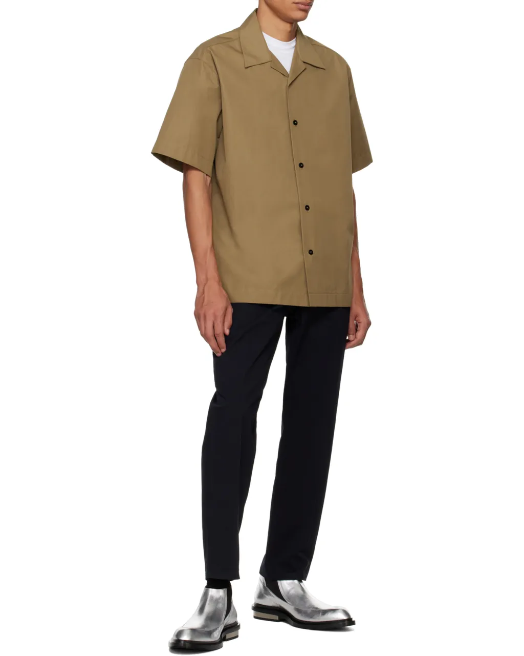 Elasticated-Waistband Cropped Trousers