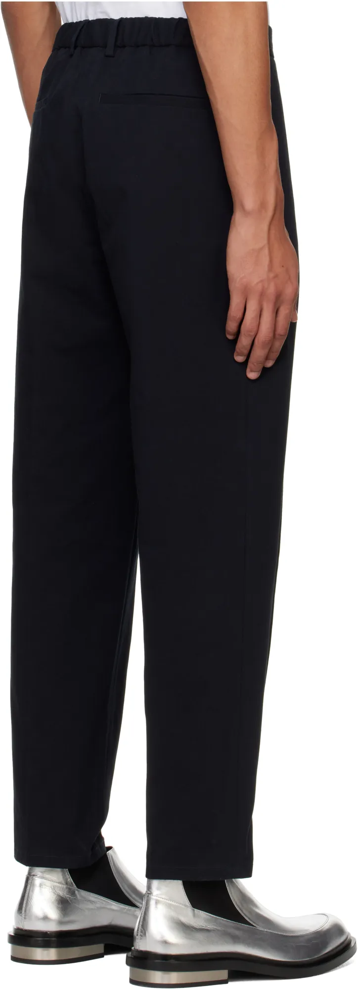 Elasticated-Waistband Cropped Trousers