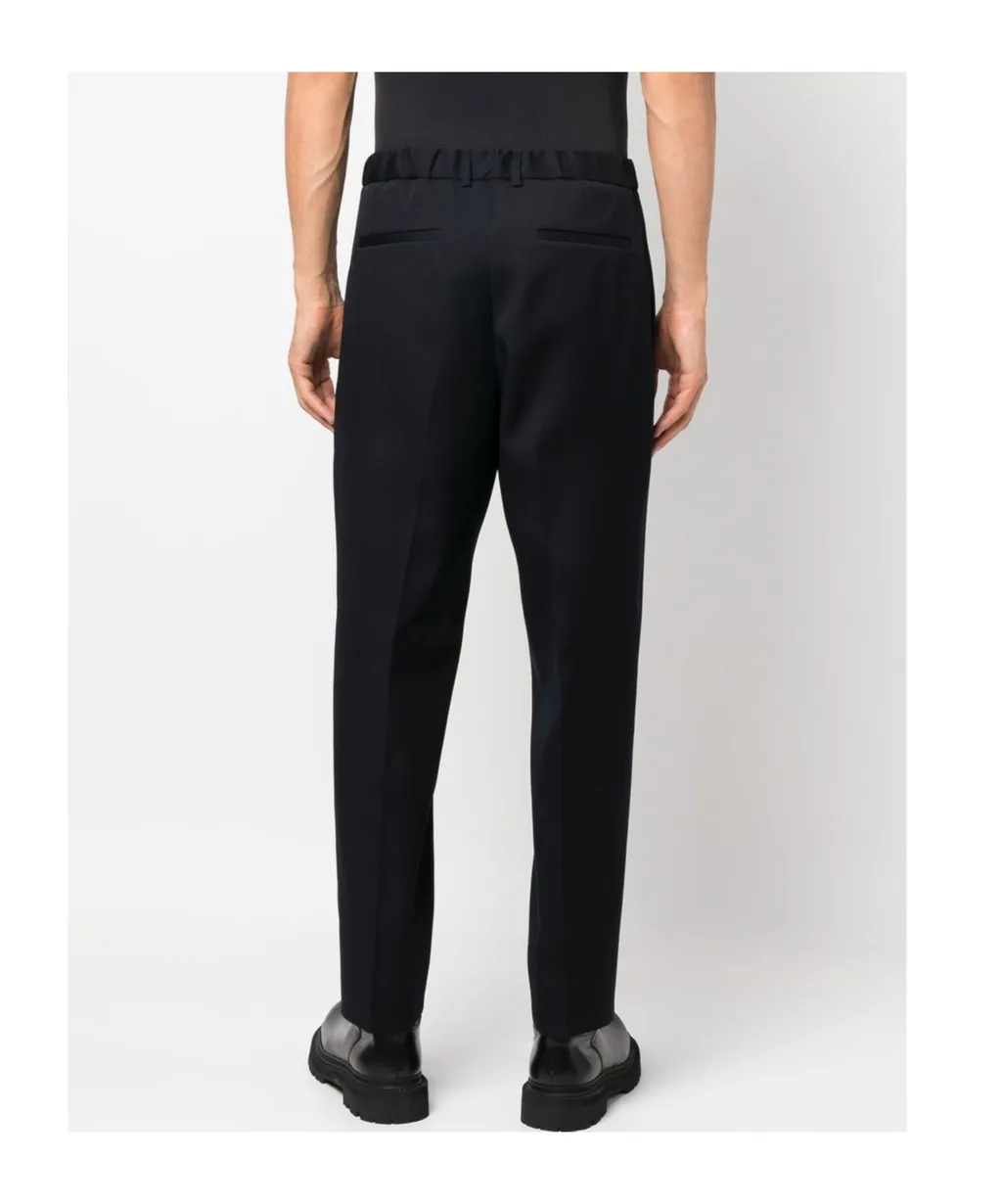 Elasticated-Waistband Cropped Trousers