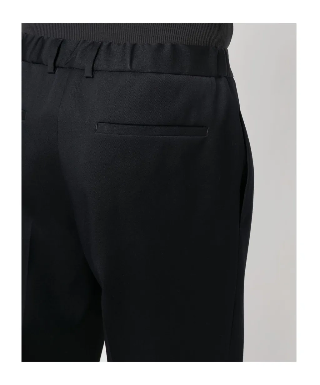Elasticated-Waistband Cropped Trousers