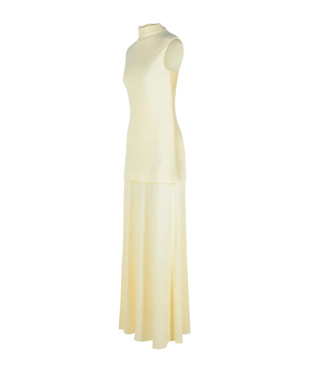 Crepe Sleeveless Maxi Dress