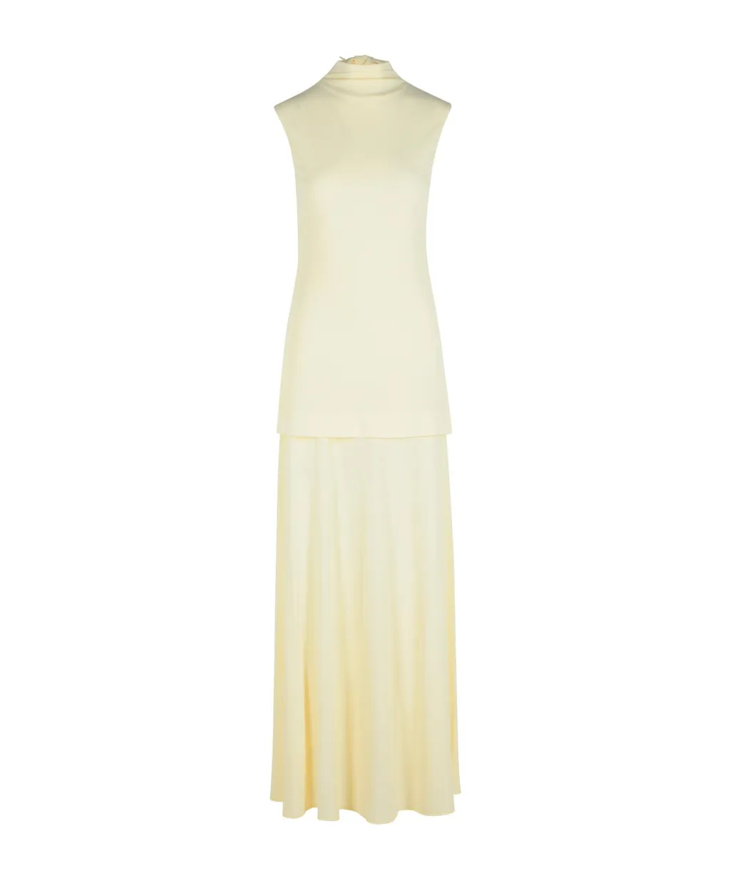 Crepe Sleeveless Maxi Dress