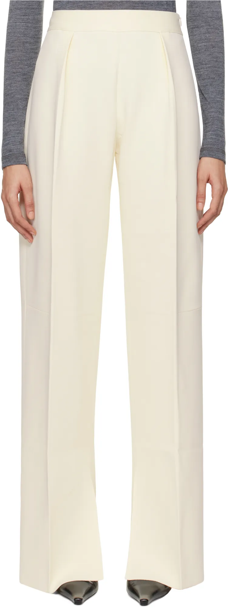High-Waist Pleated Trousers