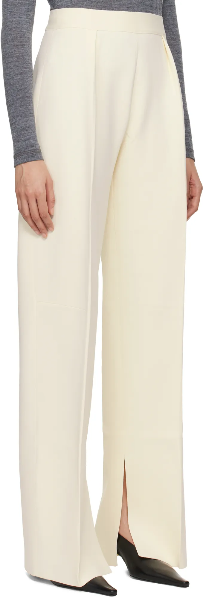 High-Waist Pleated Trousers