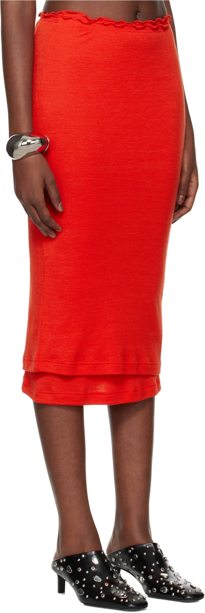Elastic Waist Knitted Skirt