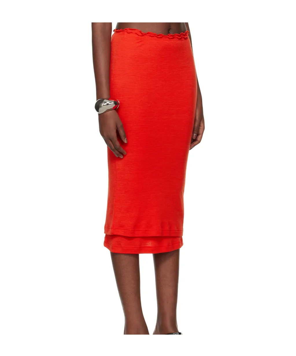 Elastic Waist Knitted Skirt