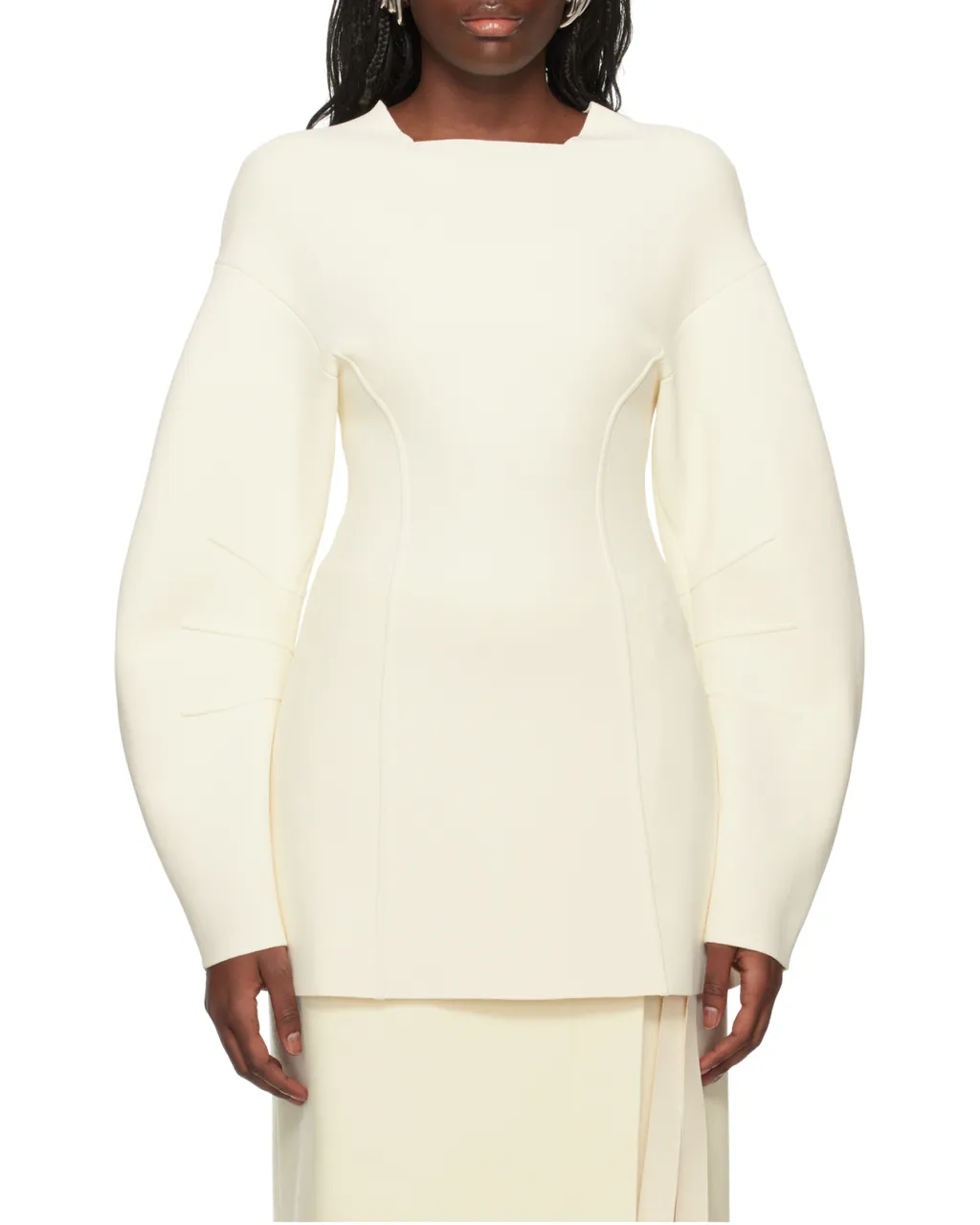 Piped Balloon Sleeved Jumper