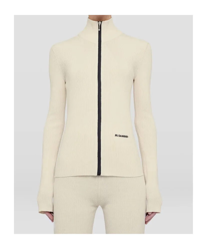 Zip-Up Ribbed-Knit Cardigan