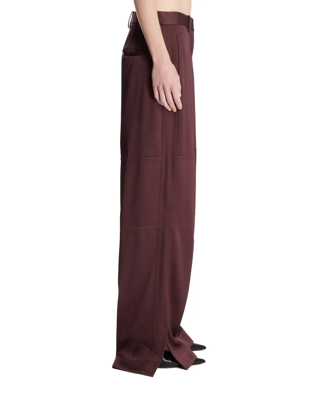 Side Slits Twill Trousers