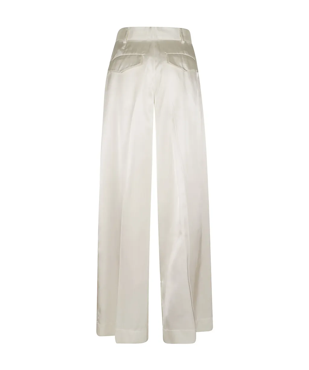 Pleated Satin Trousers