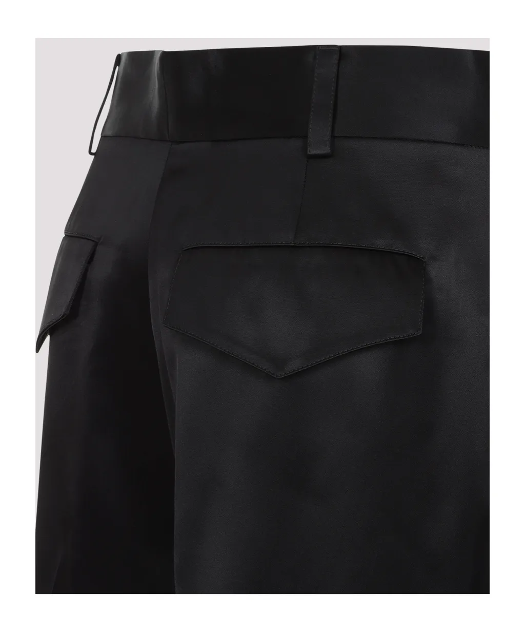 Pleated Satin Trousers