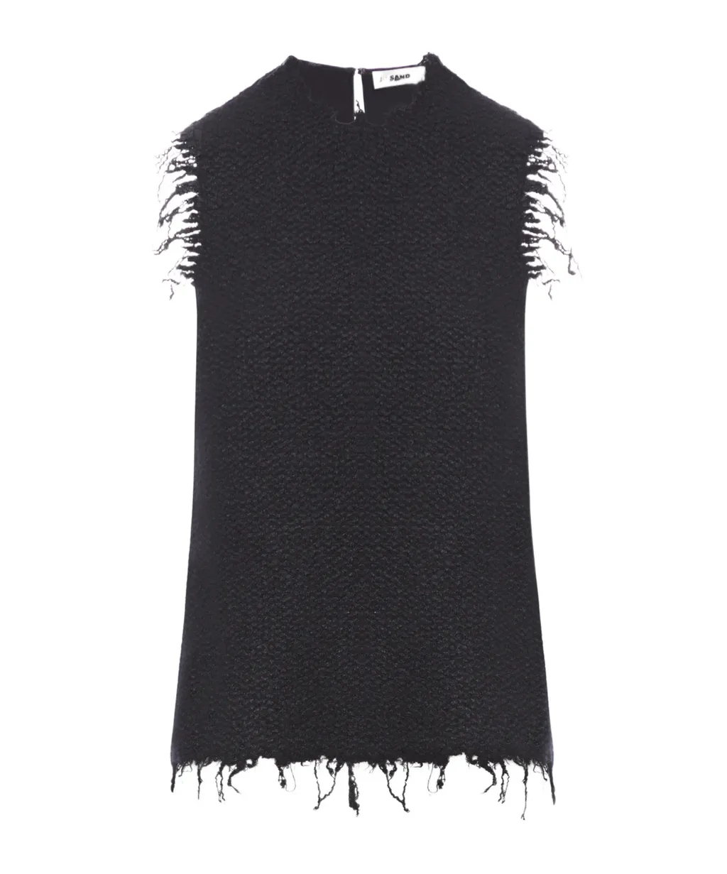 Raw-Cut Edge Sleeveless Top