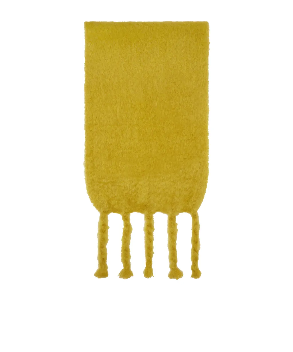 Logo Patch Fringed Scarf