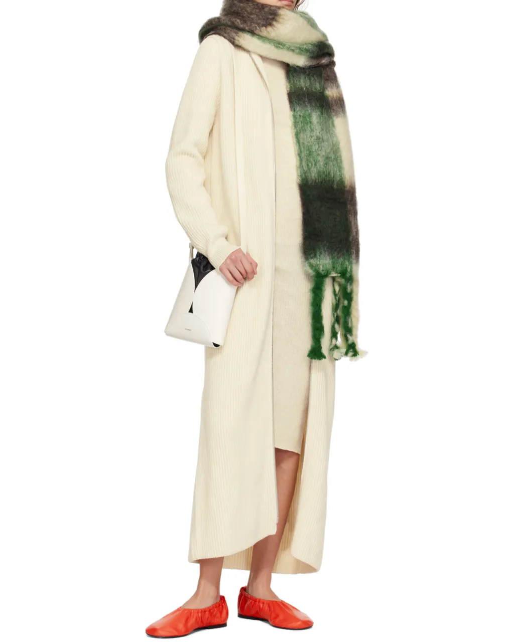 Jil Sander Gathered Round Toe Slip-On Ballerina Shoes