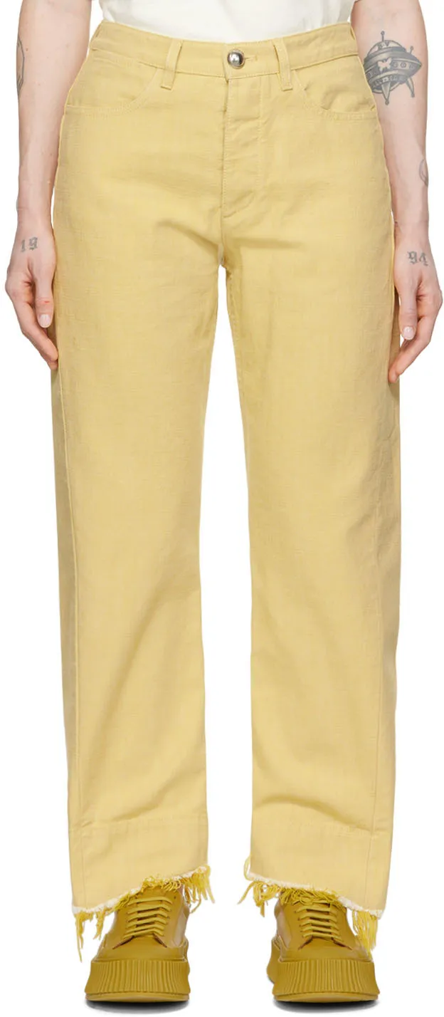 High-Waisted Straight-Leg Trousers