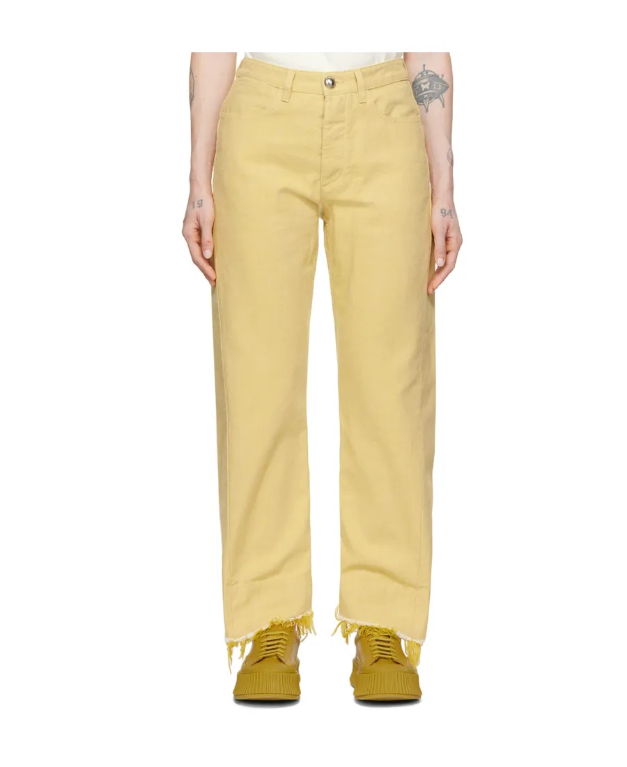 High-Waisted Straight-Leg Trousers