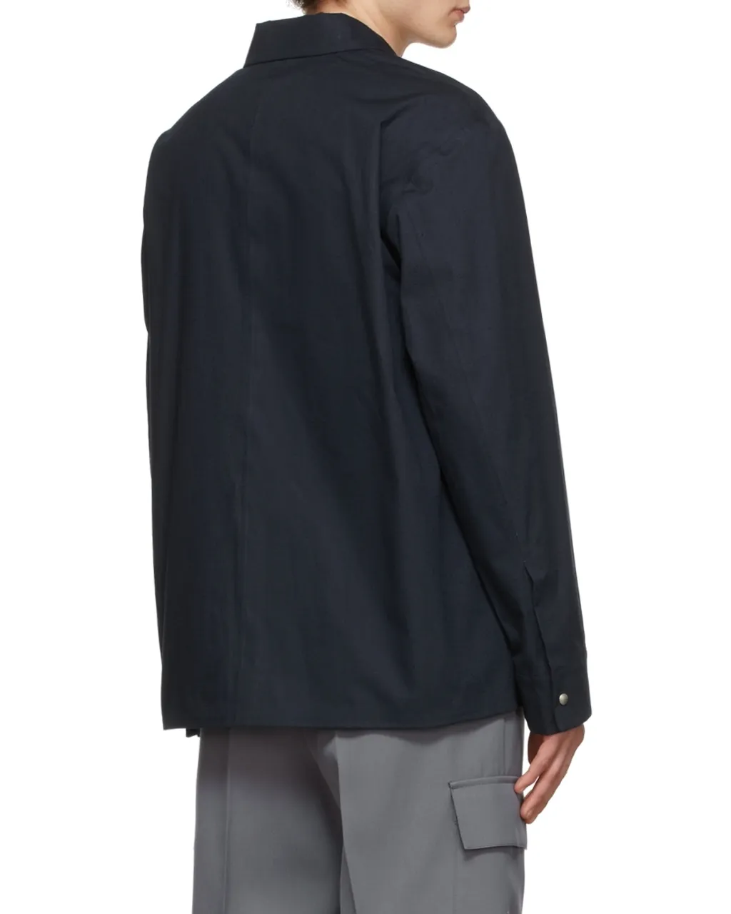 Zip-Up Cotton Shirt Jacket
