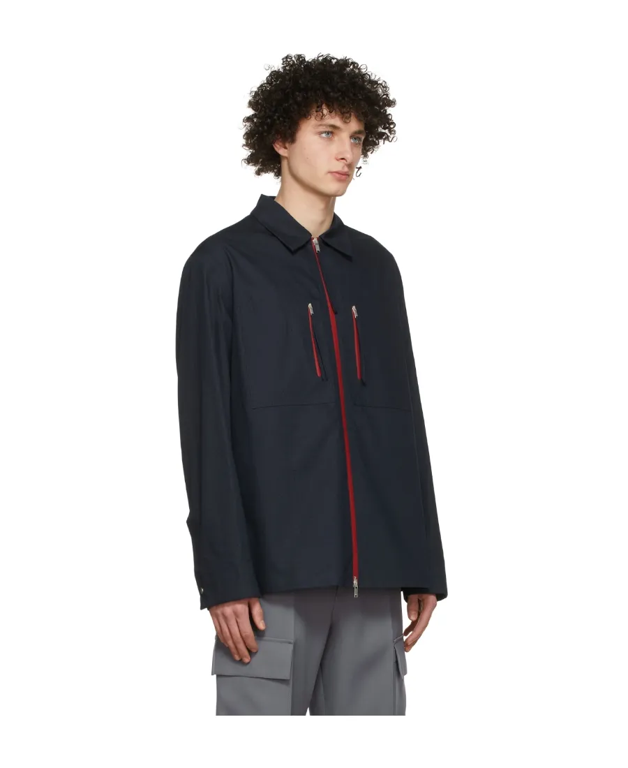 Zip-Up Cotton Shirt Jacket