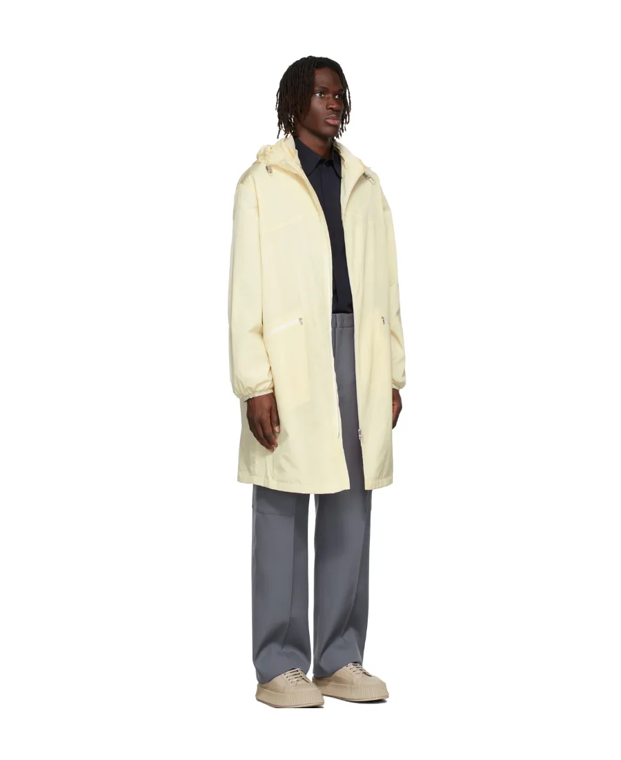 Hood Elastic Drawcord Parka Coat