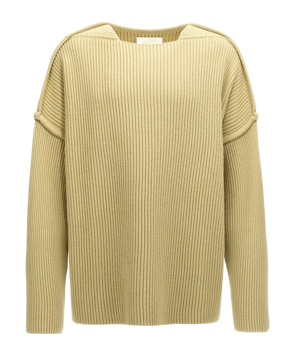 Geometric Neckline Knitted Jumper