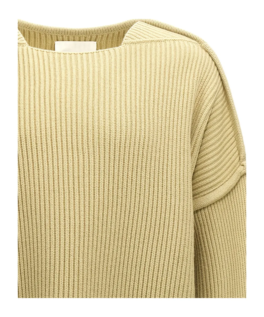 Geometric Neckline Knitted Jumper