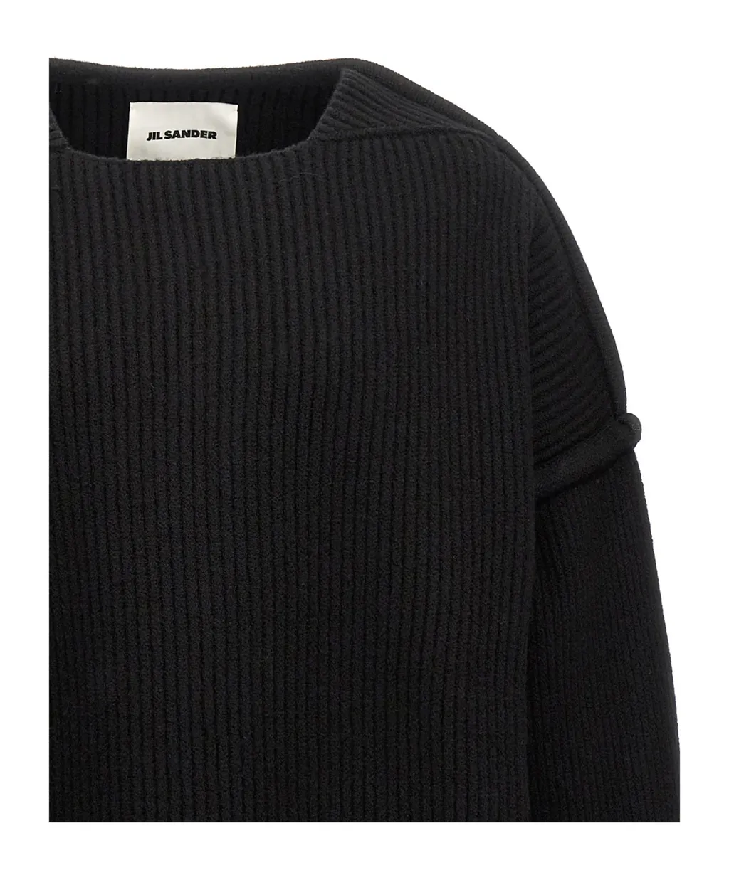 Geometric Neckline Knitted Jumper