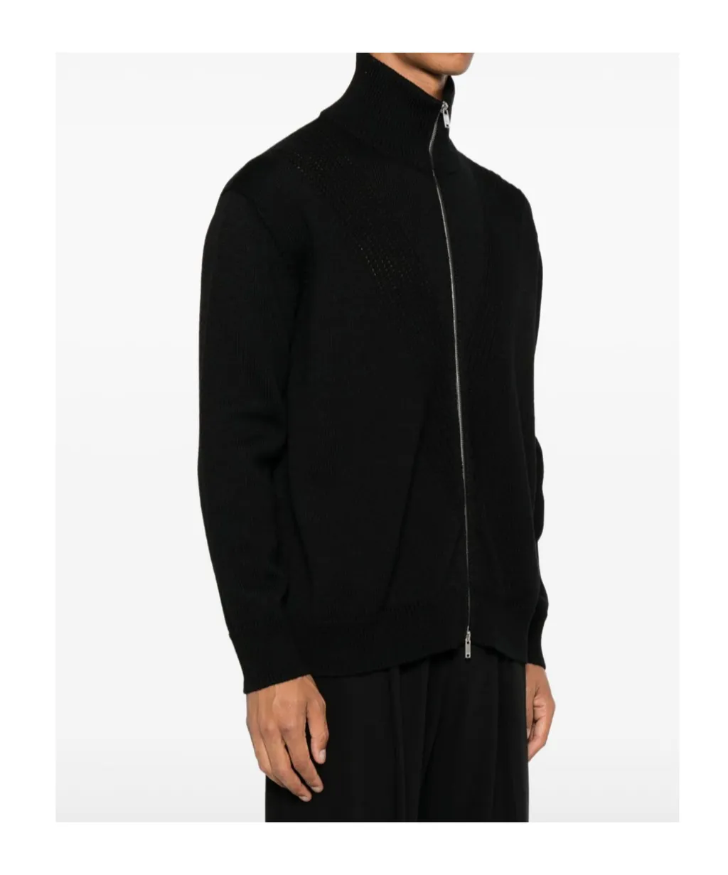 Zip-Up Wool Cardigan