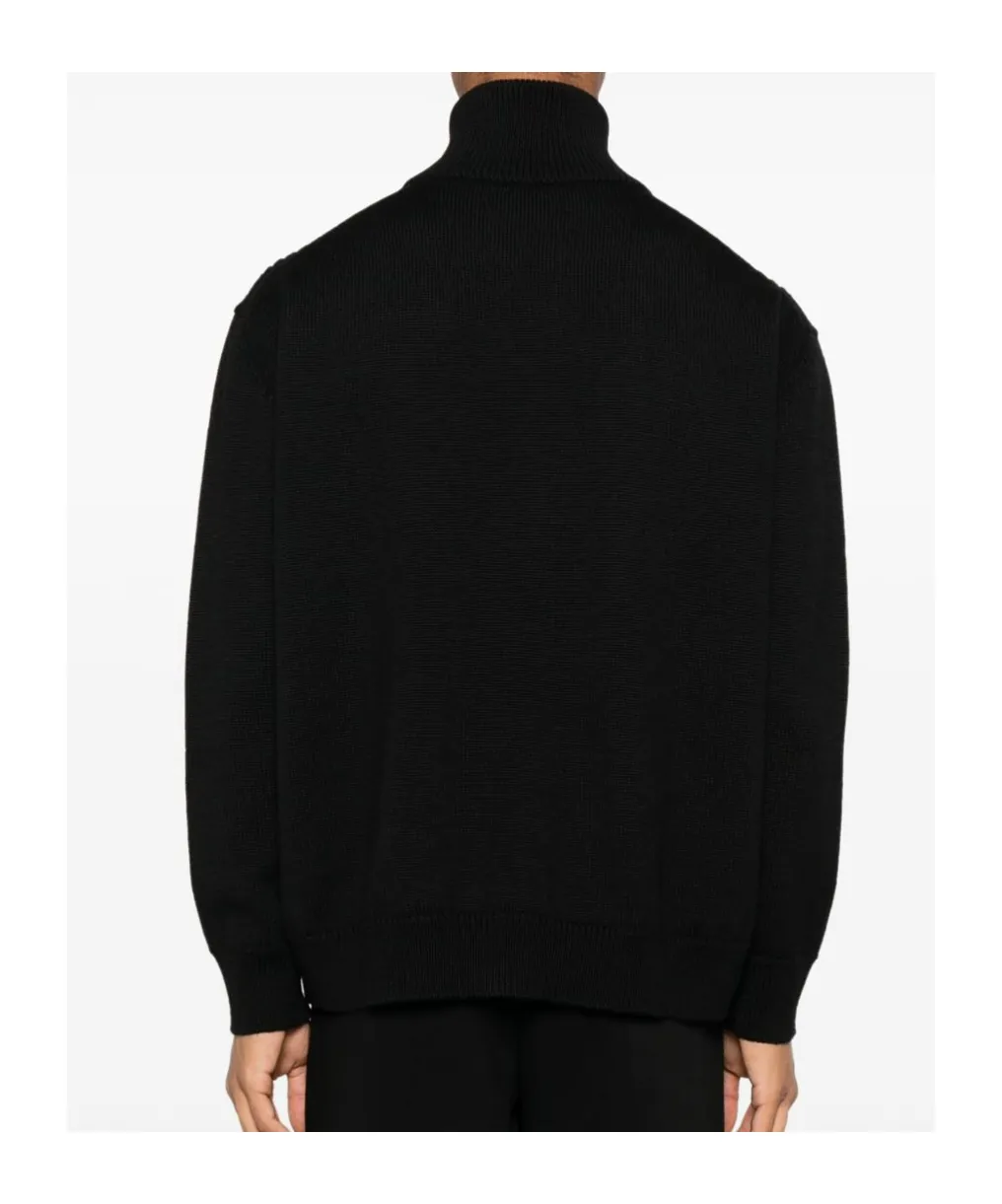 Zip-Up Wool Cardigan