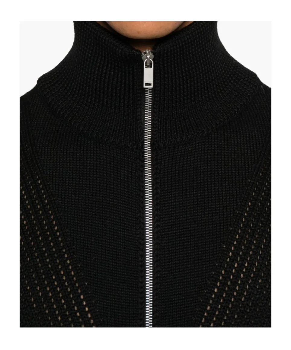 Zip-Up Wool Cardigan