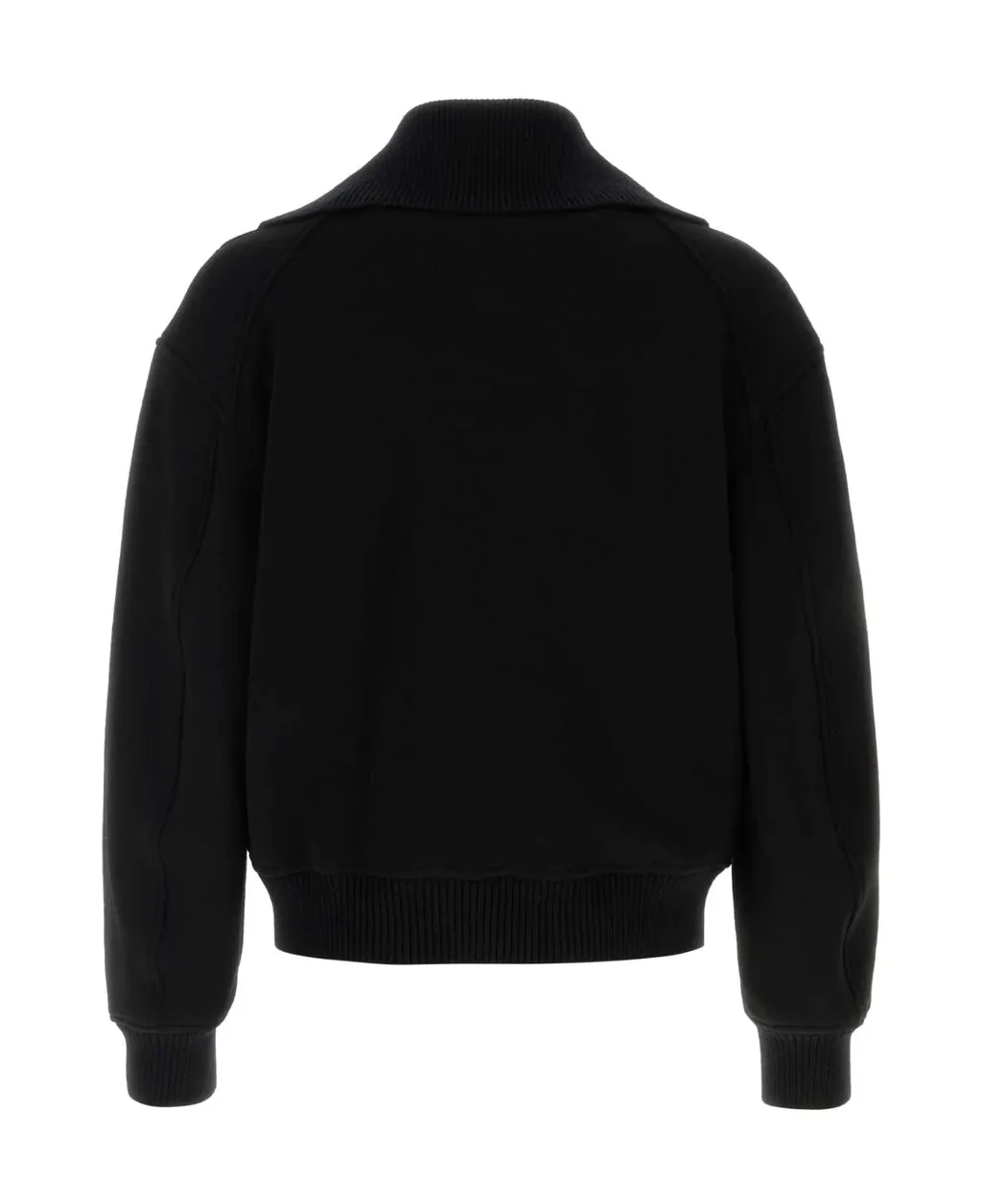 Zip-Up Wool Bomber Jacket