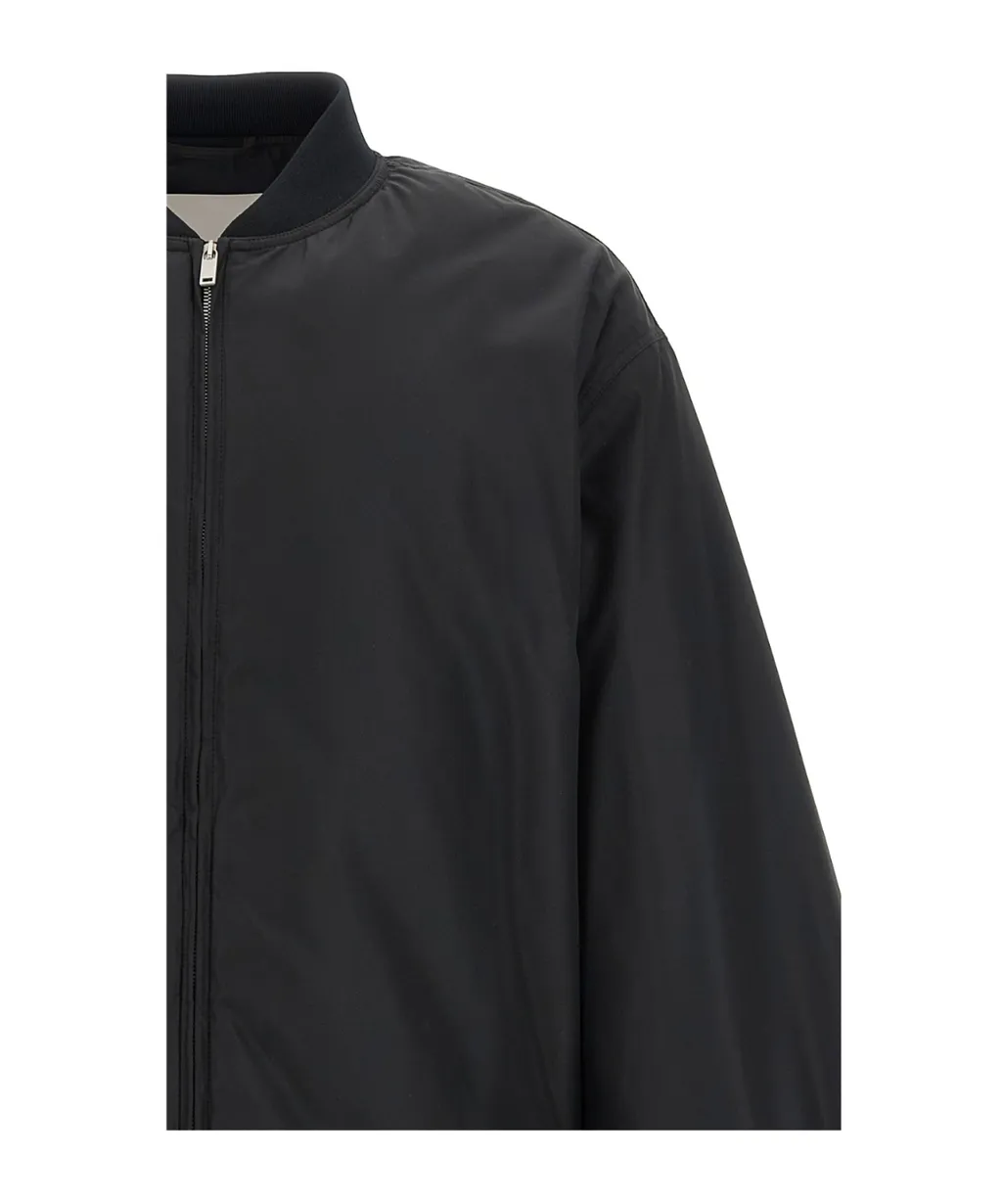 Zip-Up Drawstring-Hem Bomber Jacket