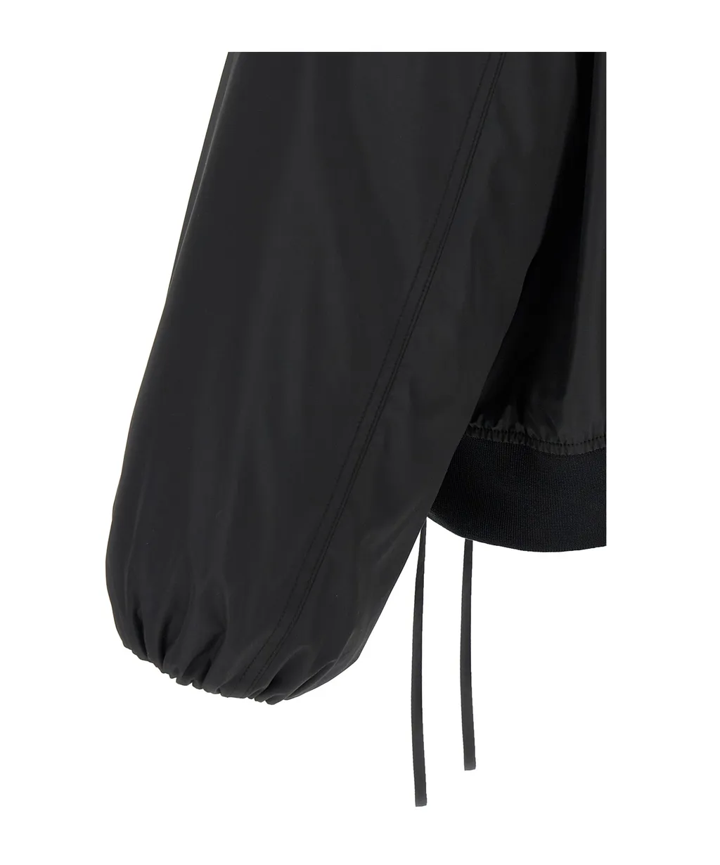 Zip-Up Drawstring-Hem Bomber Jacket