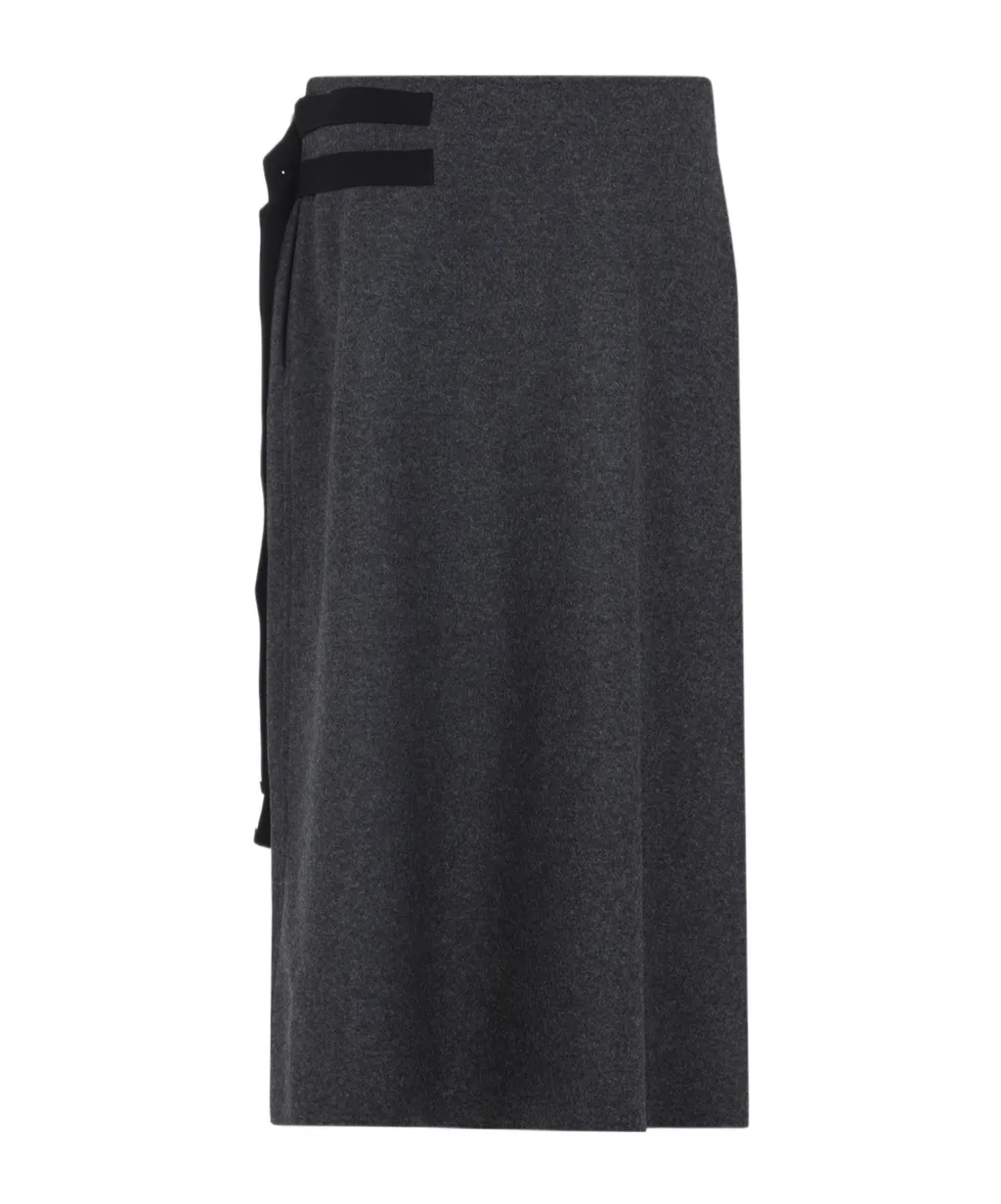Wrap-Designed A-Line Midi Skirt