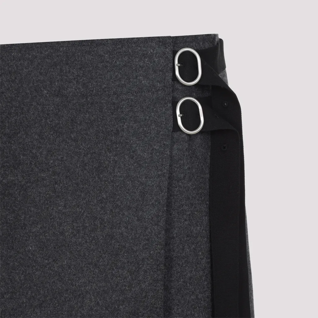 Wrap-Designed A-Line Midi Skirt