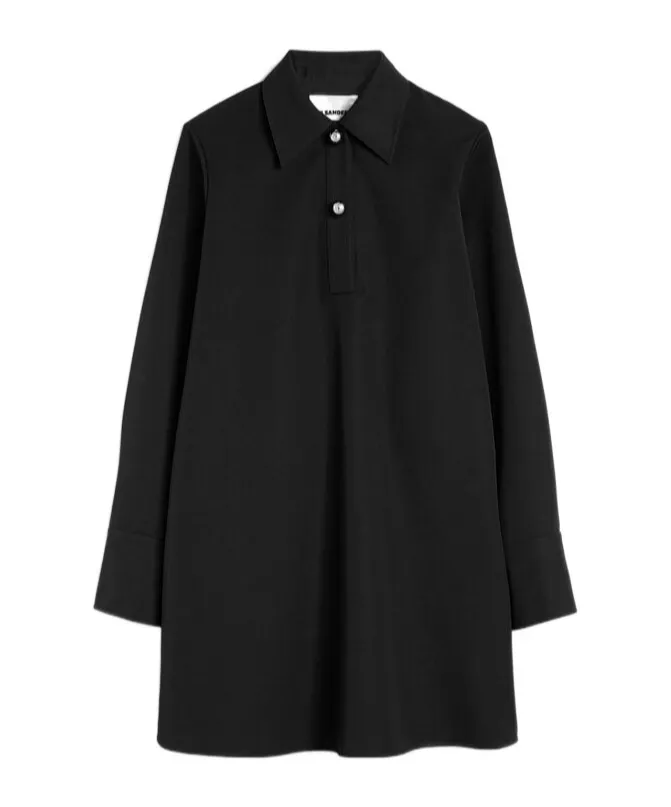 Wool Gabardine Polo Dress