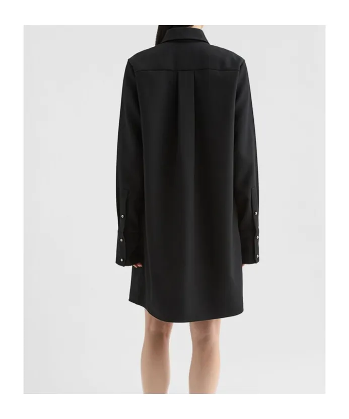 Wool Gabardine Polo Dress