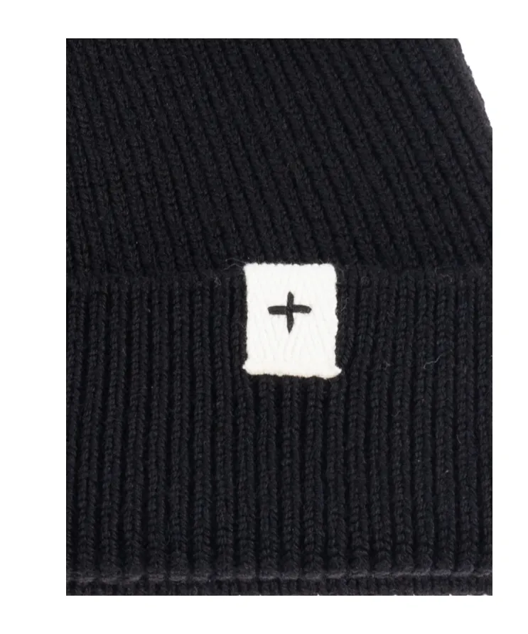Ribbed Logo Beanie Hat