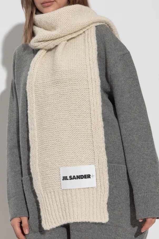 Logo-Patch Knitted Scarf