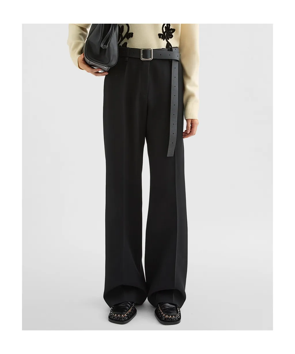 Wool Gabardine Tailored Trousers