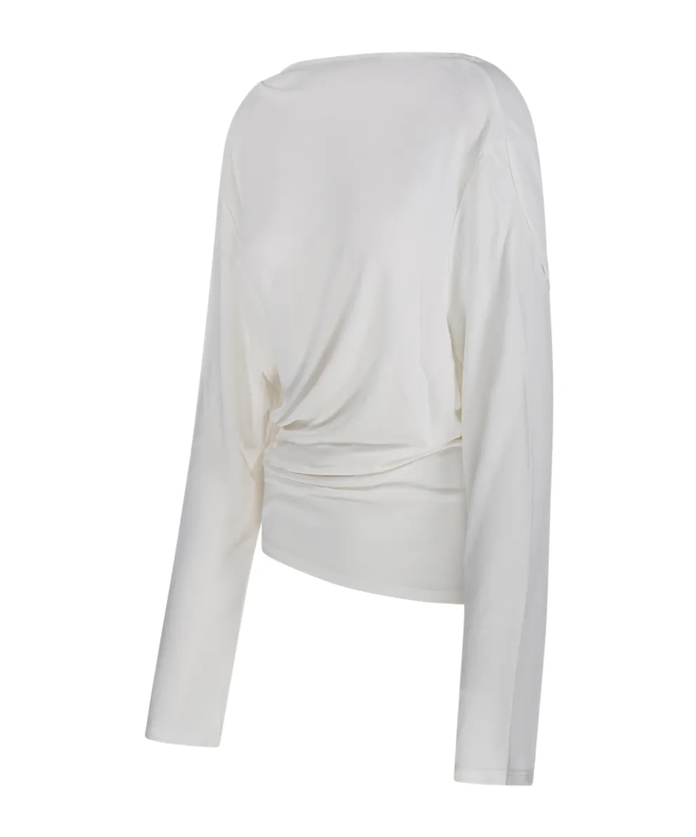 Long-Sleeved Backless Top