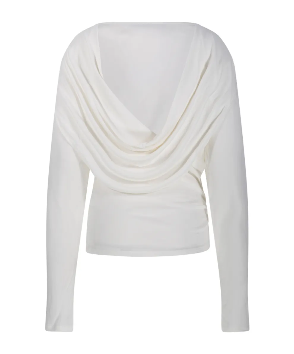 Long-Sleeved Backless Top